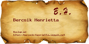 Bercsik Henrietta névjegykártya