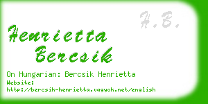 henrietta bercsik business card